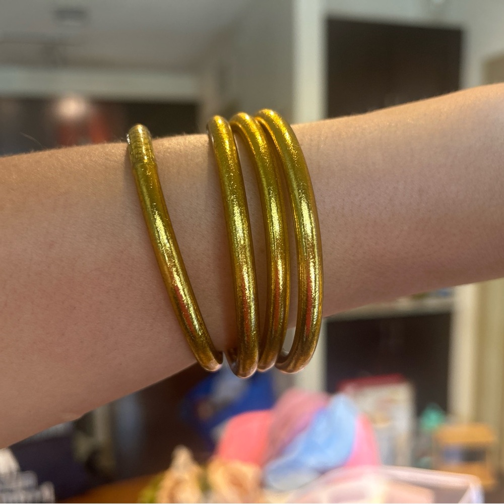 BuDhaGirl Bangles | Set of 4 | Gold | Large